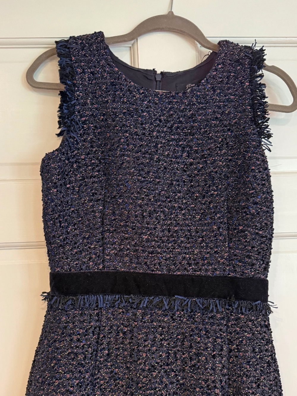 J.Crew Blue Sparkle Tweed Long Sleeve Holiday Dress Size 2 ✨